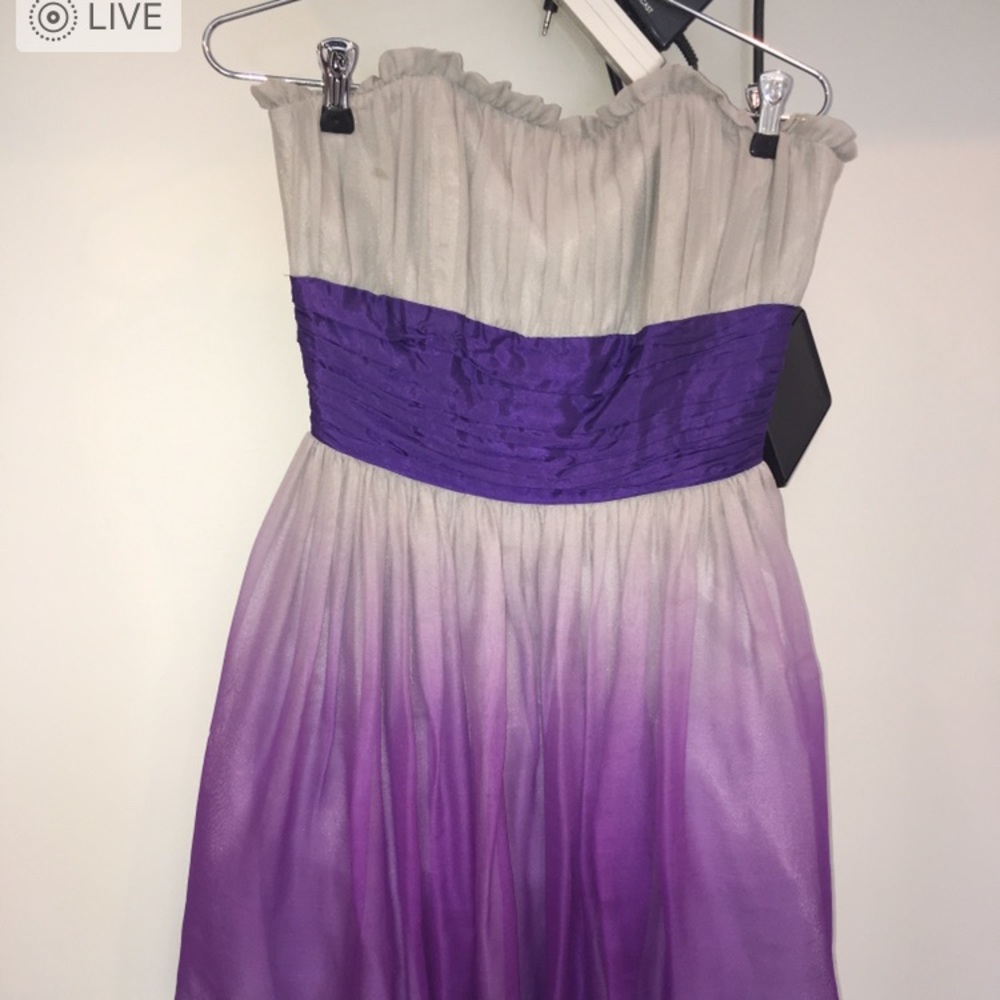 Betsy Johnson strapless grey and purple dress